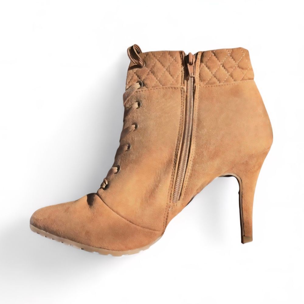 Me Too Francis Tan Suede Lace-Up Ankle Boots Size 9.5